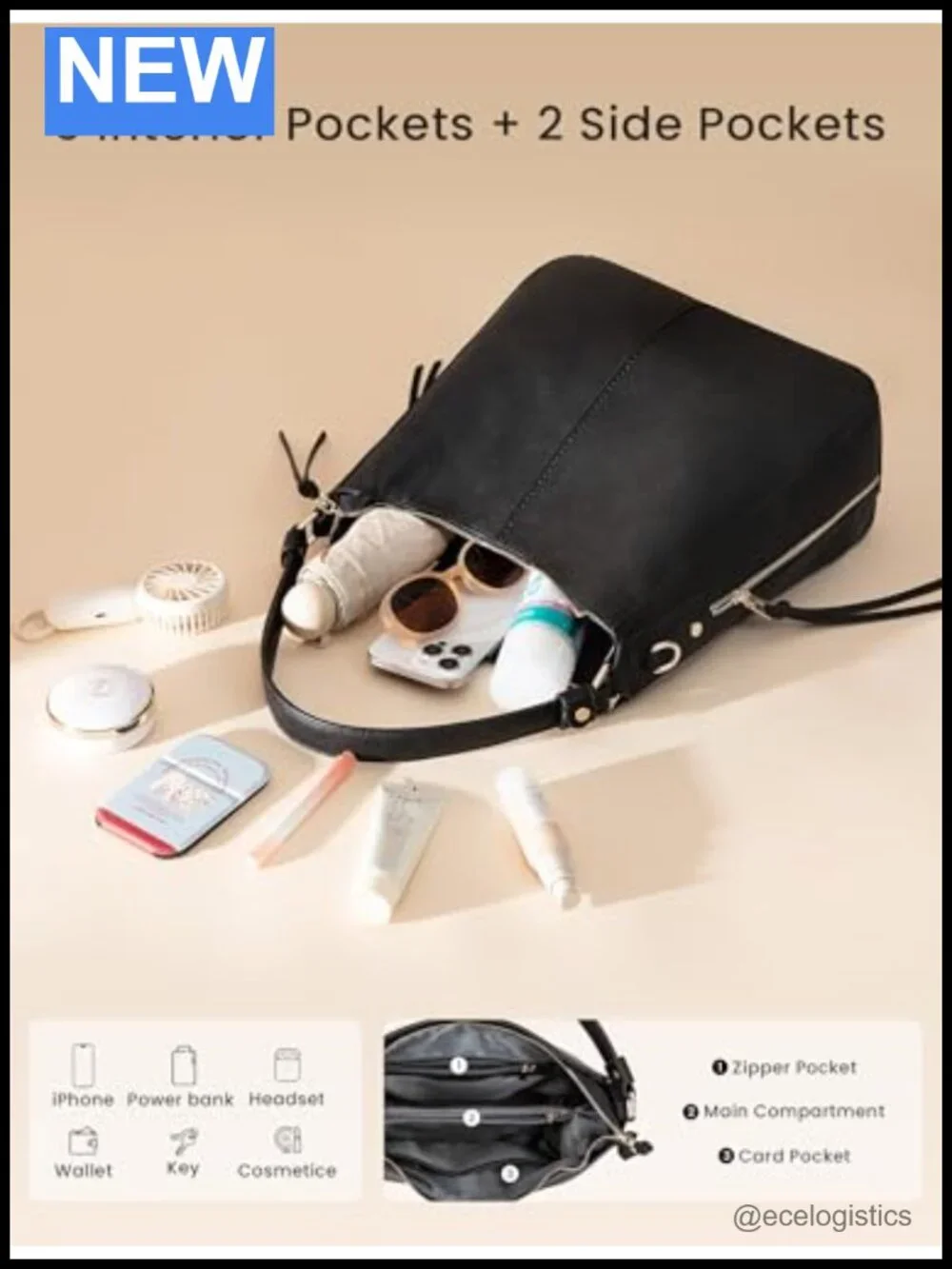 Hobo Crossbody Bag for Women, Large Faux Leather Designer Handbag